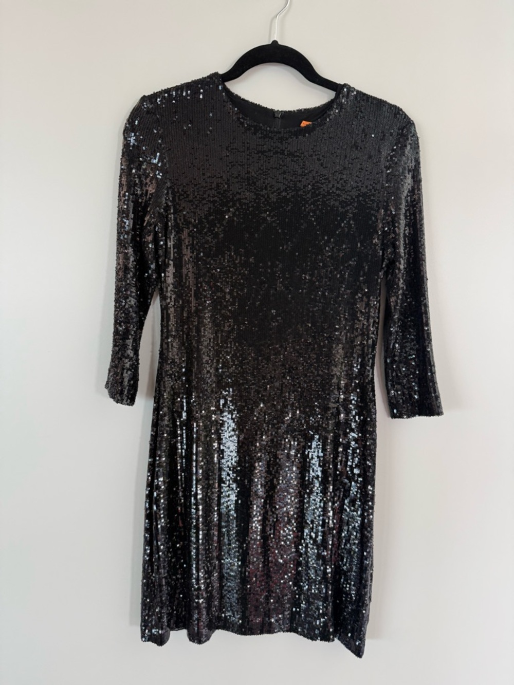 Tory Burch Black Sequin Long Sleeve Party Dress